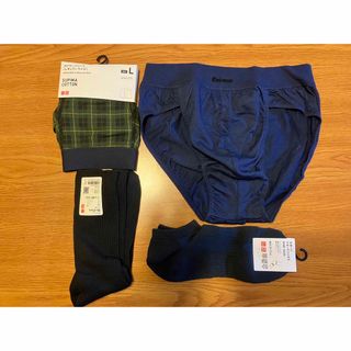 ユニクロ(UNIQLO)の即買い可☆Lサイズ☆UNIQLO エミノース　ブリーフ　ボクサーパンツ　靴下×2(ボクサーパンツ)