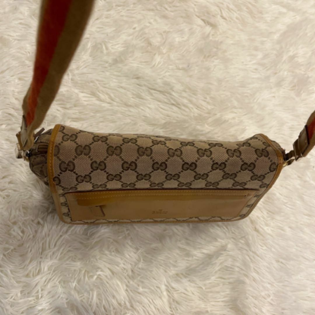 Gucci - 美品✨ グッチ ショルダーバッグ キャンバス レザー シェリー
