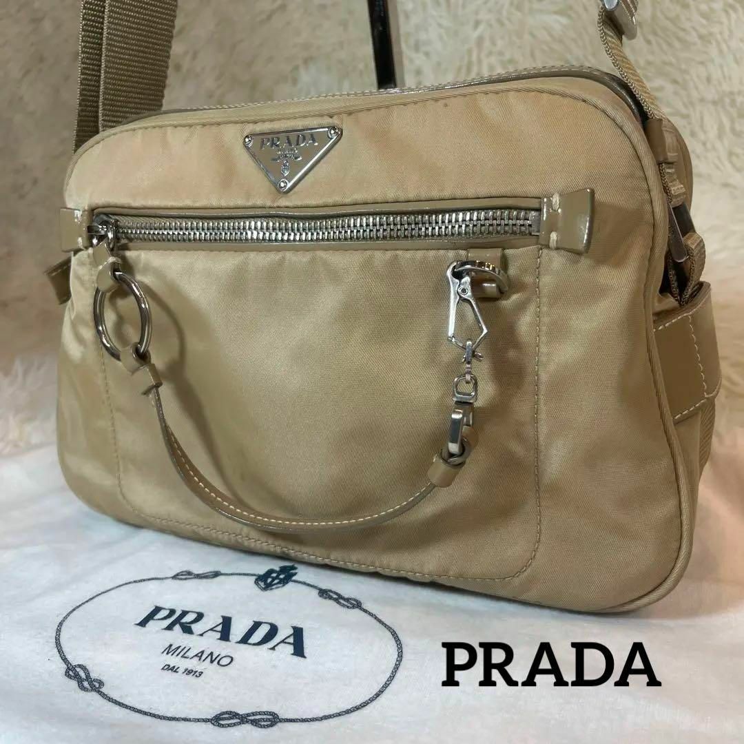 極美品✨PRADA プラダ ショルダーバッグメッセンジャー 三角ロゴ ナイロン