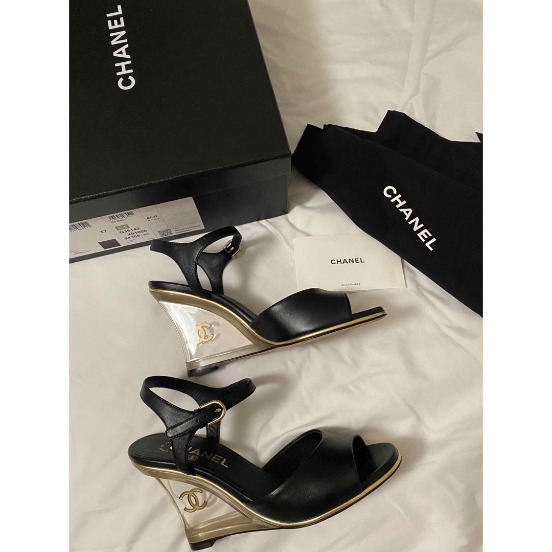 Chanel 20ss クリアウェッジソール サンダル-