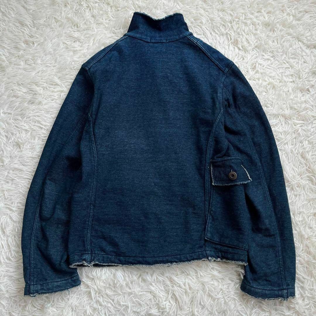 美品】45rpm スウェット ジャケット インディゴor藍染め ロゴ刺繍 紺色-
