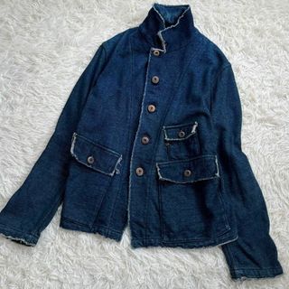 フォーティファイブアール(45R)の【美品】45rpm スウェット ジャケット　インディゴor藍染め　ロゴ刺繍　紺色(その他)