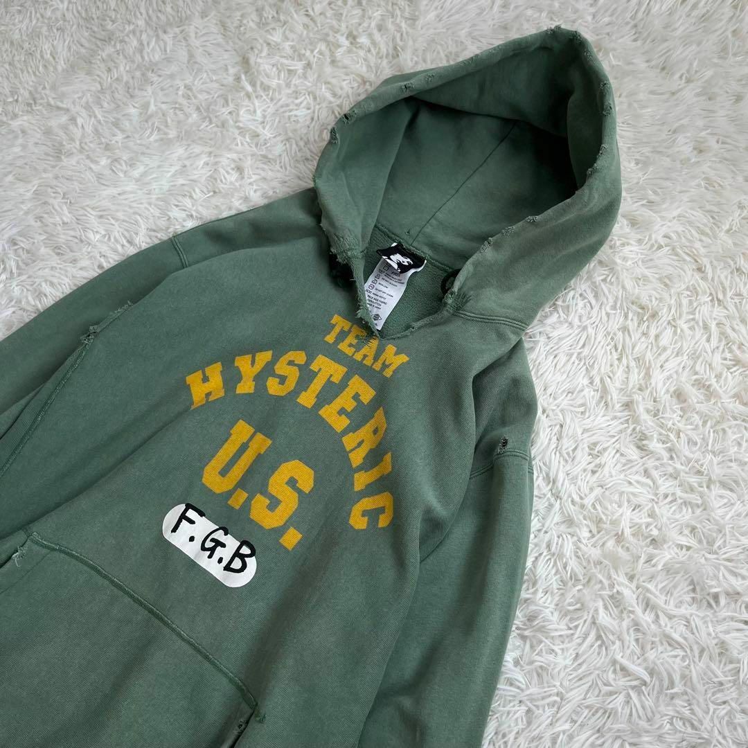 HYSTERIC GLAMOUR クラッシュ デザイン パーカー ヒステリック