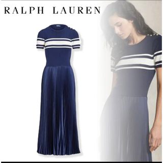 ポロラルフローレン(POLO RALPH LAUREN)のRALPHLAUREN23年新作ハイブリッド ウールブレンド シャムース ドレス(ロングワンピース/マキシワンピース)