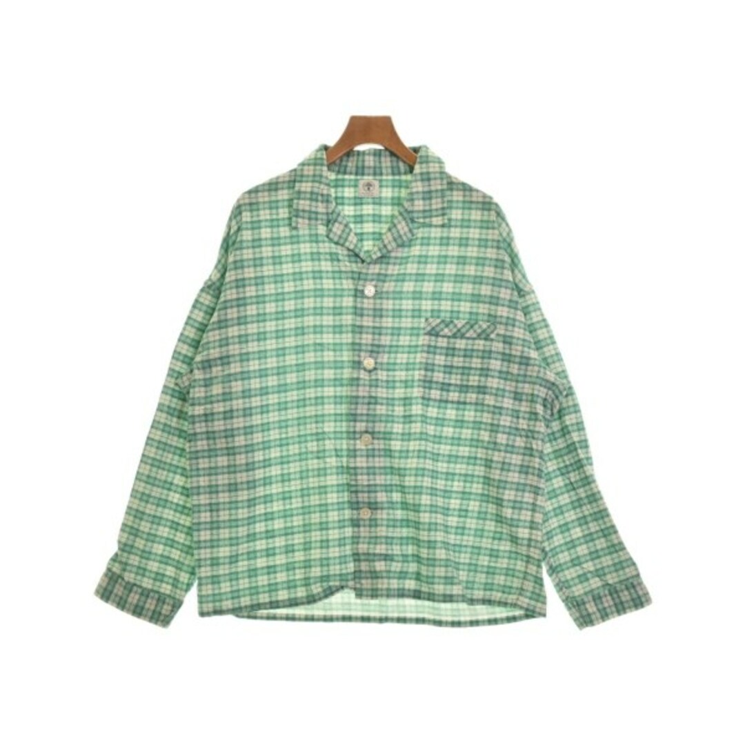 SAINT MICHAEL カジュアルシャツ L 白x緑x水色等(チェック) 【古着】【】