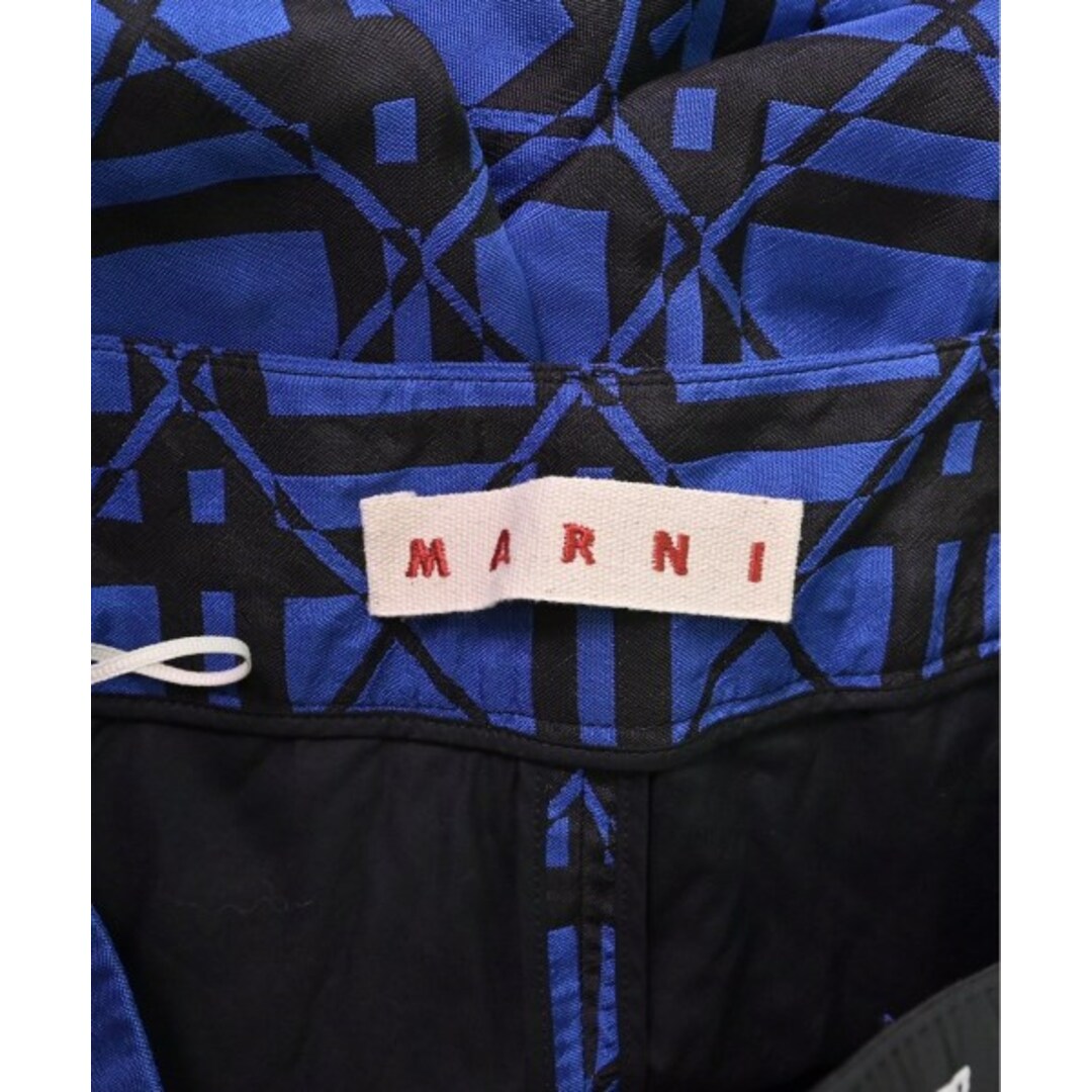 Marni(マルニ)のMARNI マルニ スラックス 38(S位) 青x黒(総柄) 【古着】【中古】 レディースのパンツ(その他)の商品写真