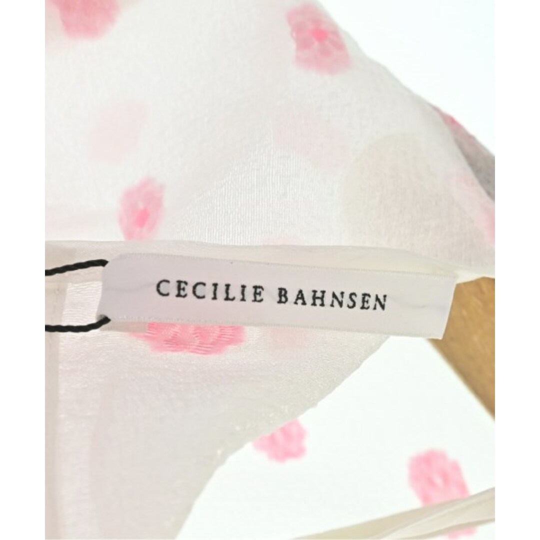 CECILIE BAHNSEN(セシリーバンセン)のCECILIE BAHNSEN ワンピース 6(M位) 白xピンク(ドット) 【古着】【中古】 レディースのワンピース(ひざ丈ワンピース)の商品写真