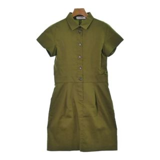 ジルサンダー(Jil Sander)のJIL SANDER ジルサンダー ワンピース 34(XXS位) 緑 【古着】【中古】(ひざ丈ワンピース)