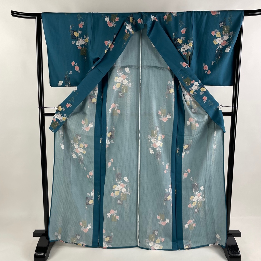 小紋 身丈170cm 裄丈65.5cm 化繊 美品 優品