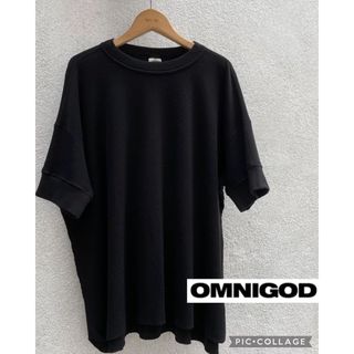 オムニゴッド(OMNIGOD)のOMNIGOD  オムニゴッド　ショートスリーブワイドパネルTシャツ   黒(Tシャツ(半袖/袖なし))