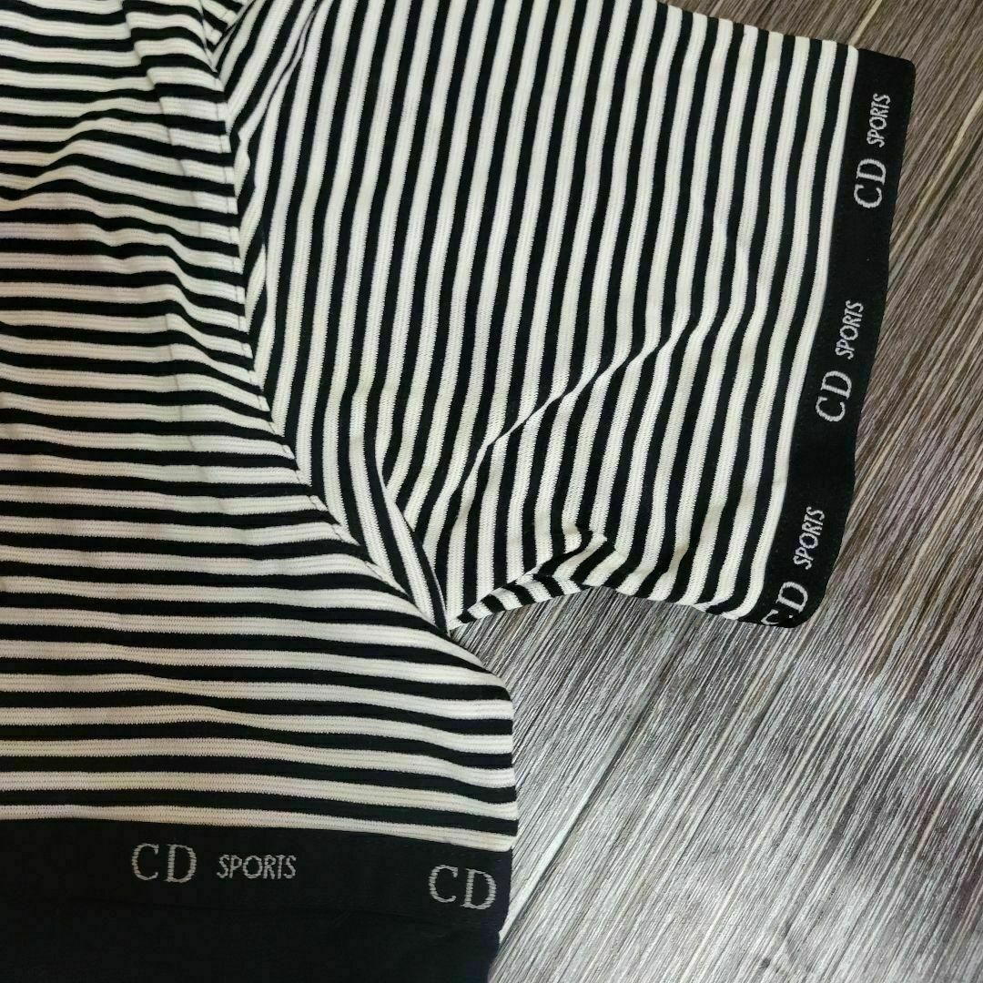 Dior ボーダー ロゴ 半袖 ポロシャツ スポーツ Tシャツ ゴルフ