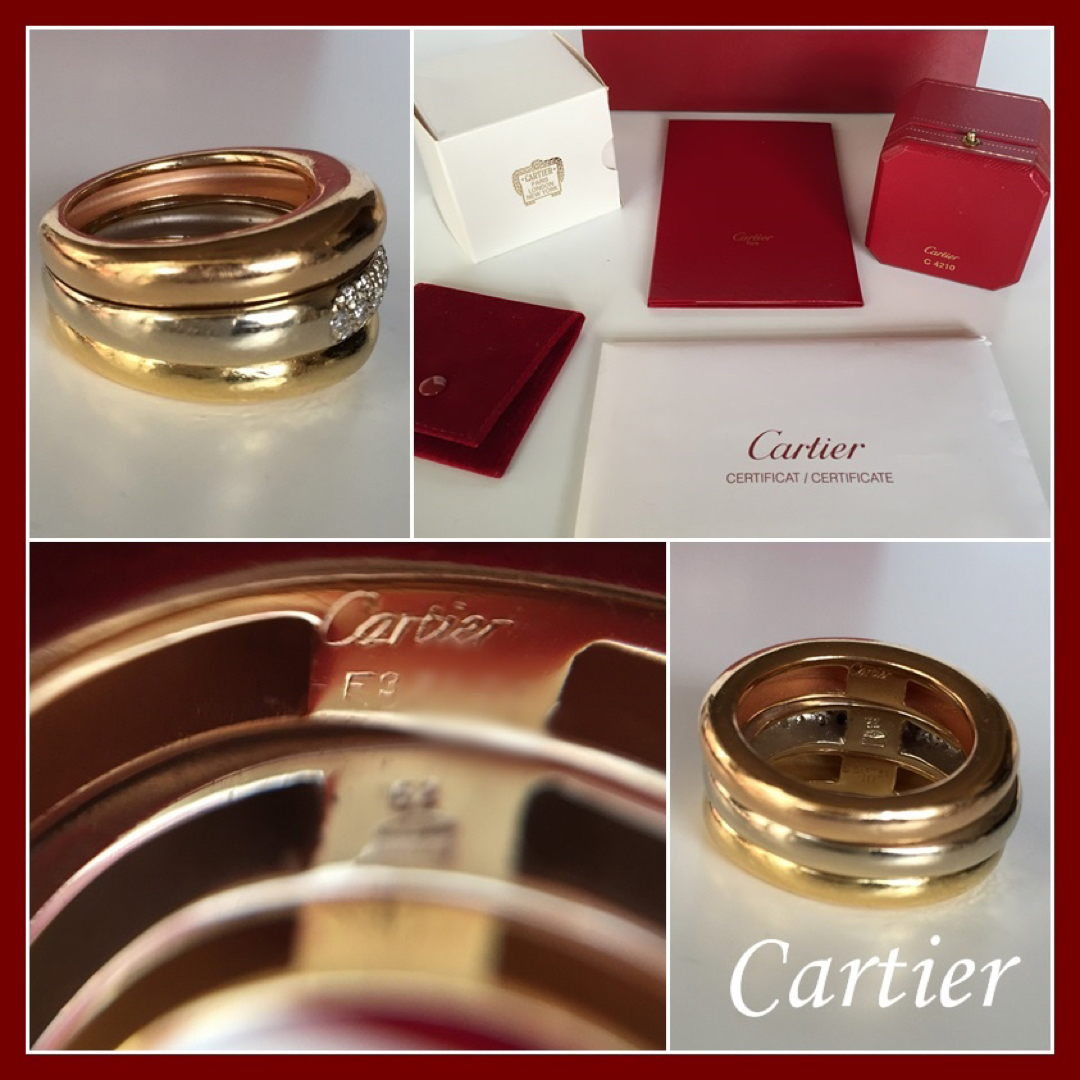 Cartier(カルティエ)のヴィンテージ♡カルティエ ダイヤ入り　3連リング♡トリニティリング レディースのアクセサリー(リング(指輪))の商品写真