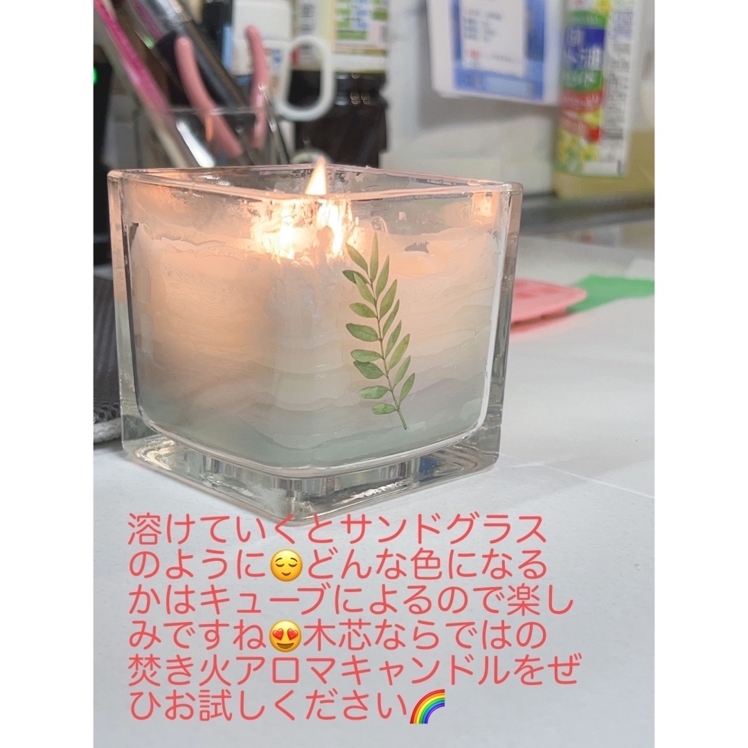 3点セット!!アロマキャンドル🕯𓈒 𓏸(木芯もお付けします💡) ハンドメイドのインテリア/家具(アロマ/キャンドル)の商品写真