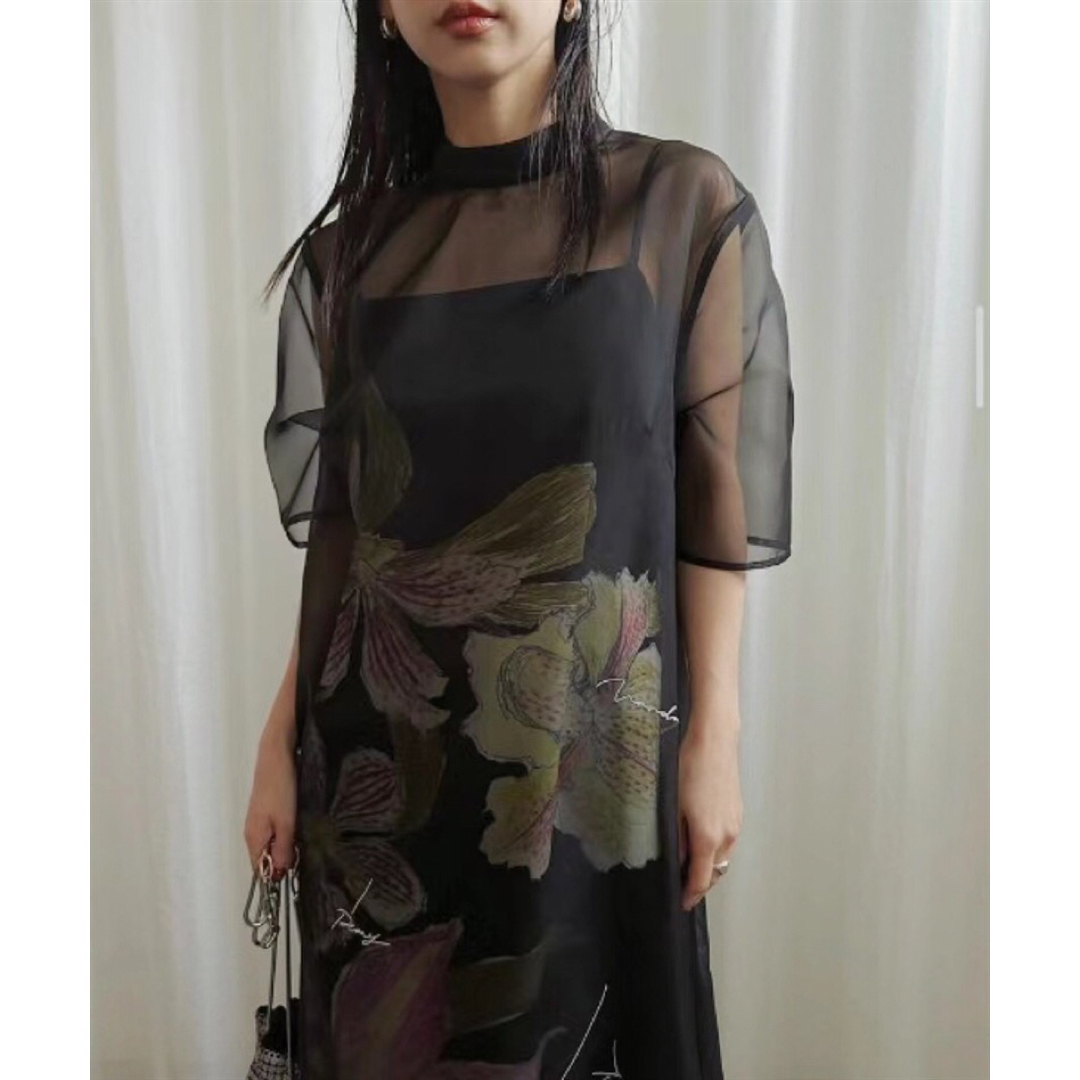 アメリ keita maruyama SHEER LAYERED DRESS