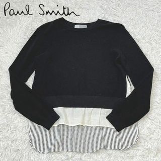 ポールスミス(Paul Smith)のPaul Smith ポールスミス　ドッキング　ニット　シャツ　ブラック(ニット/セーター)