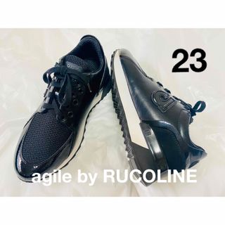 ️ agile by RUCOLINE    ブラック　厚底　23(スニーカー)