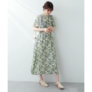 ナチュラルクチュール(natural couture)のそに子様ご専用　ナチュラルクチュール　総プリーツフレア袖ワンピース(ロングワンピース/マキシワンピース)