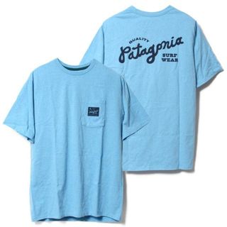 パタゴニア(patagonia)の【新品未使用】 patagonia パタゴニア Tシャツ 半袖 QUALITY SURF POCKET RESPONSIBILI TEE 37442 【Lサイズ/LAGO BLUE】(Tシャツ/カットソー(半袖/袖なし))