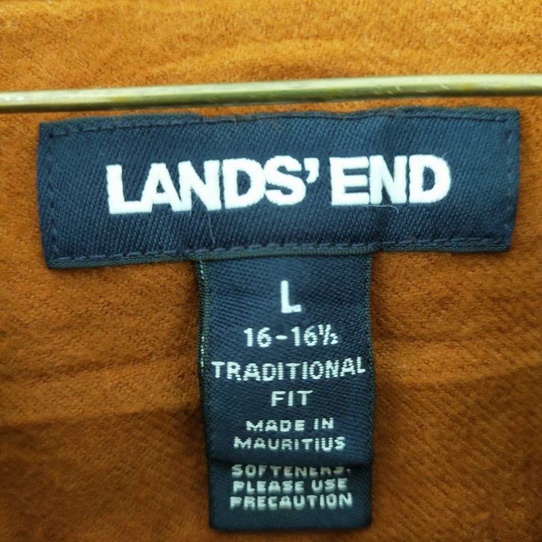 LANDS’END(ランズエンド)のランズエンド ボタンダウン 長袖シャツ コットン 胸ポケット ブラウン メンズのトップス(シャツ)の商品写真