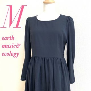 アースミュージックアンドエコロジー(earth music & ecology)のearth music & ecology アース　フレアワンピース　ネイビー(その他)