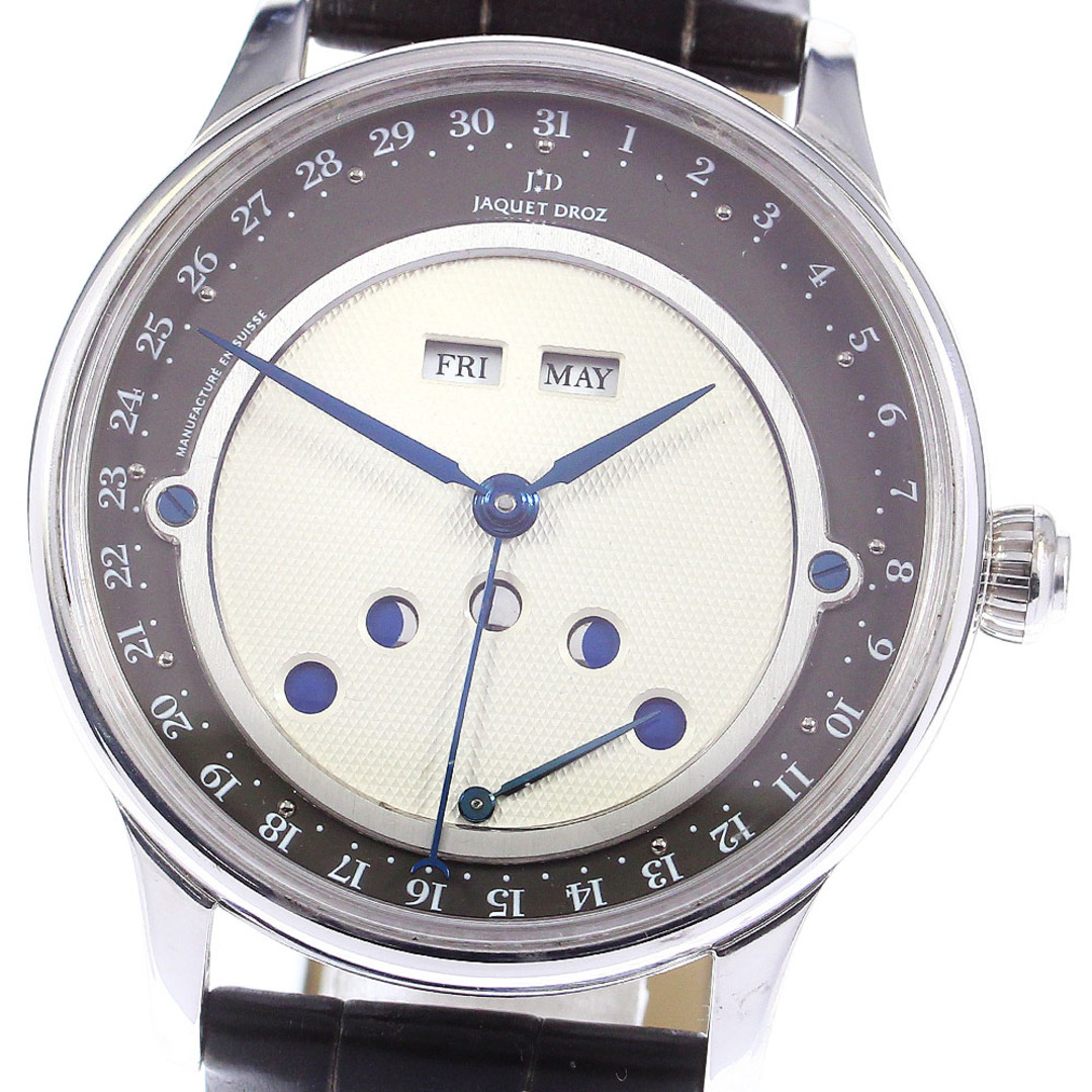 ジャケドロー JAQUET DROZ J012624203 ルナ レトログラード K18WG ムーンフェイズ 自動巻き メンズ 良品 _753482 メンズの時計(腕時計(アナログ))の商品写真