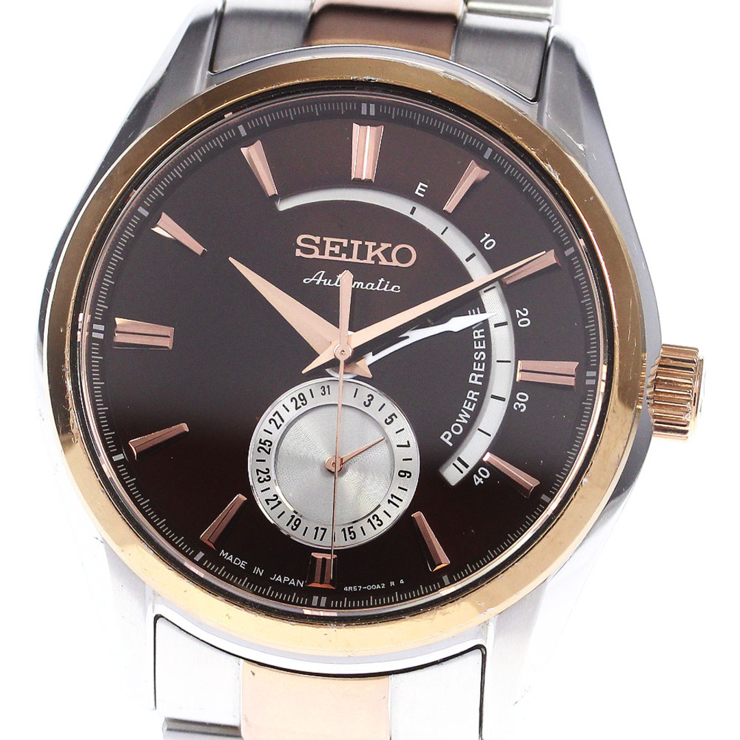 擦り傷が多い針セイコー SEIKO SSA308J1/4R57-00A0 プレサージュ パワーリザーブ 自動巻き メンズ _769173