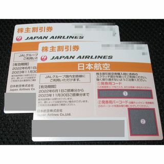 ジャル(ニホンコウクウ)(JAL(日本航空))のJAL 日本航空　株主優待　2枚セット　2023年11月30日期限(航空券)
