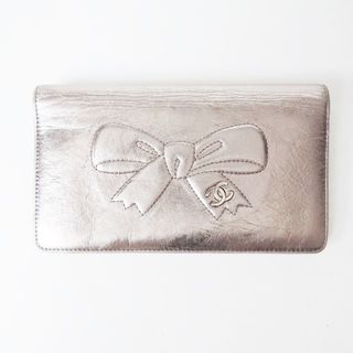 シャネル(CHANEL)のシャネル 長財布 - シルバー レザー(財布)