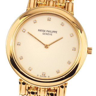 パテックフィリップ(PATEK PHILIPPE)のパテックフィリップ PATEK PHILIPPE 3913/1 カラトラバ K18YG 12Pダイヤ cal.177 手巻き レディース 良品 _757023(腕時計)