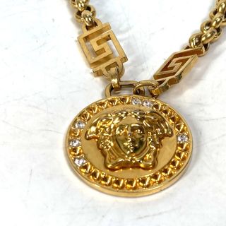 Versace ヴェルサーチェ　ネックレス　ラインストーン　メデューサ　ゴールド