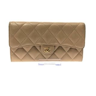 シャネル(CHANEL)のシャネル 長財布 - ベージュ ゴールド金具(財布)