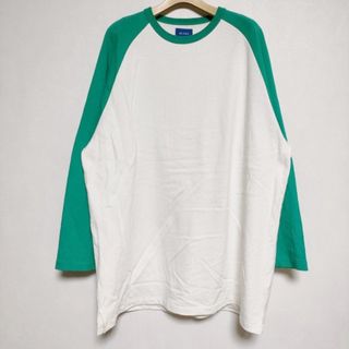 ビームス(BEAMS)のBEAMS ルーズフィットベースボールTEE ラグラン Ｔシャツ カットソー ホワイト グリーン メンズ ビームス【中古】3-0817M∞(Tシャツ/カットソー(七分/長袖))