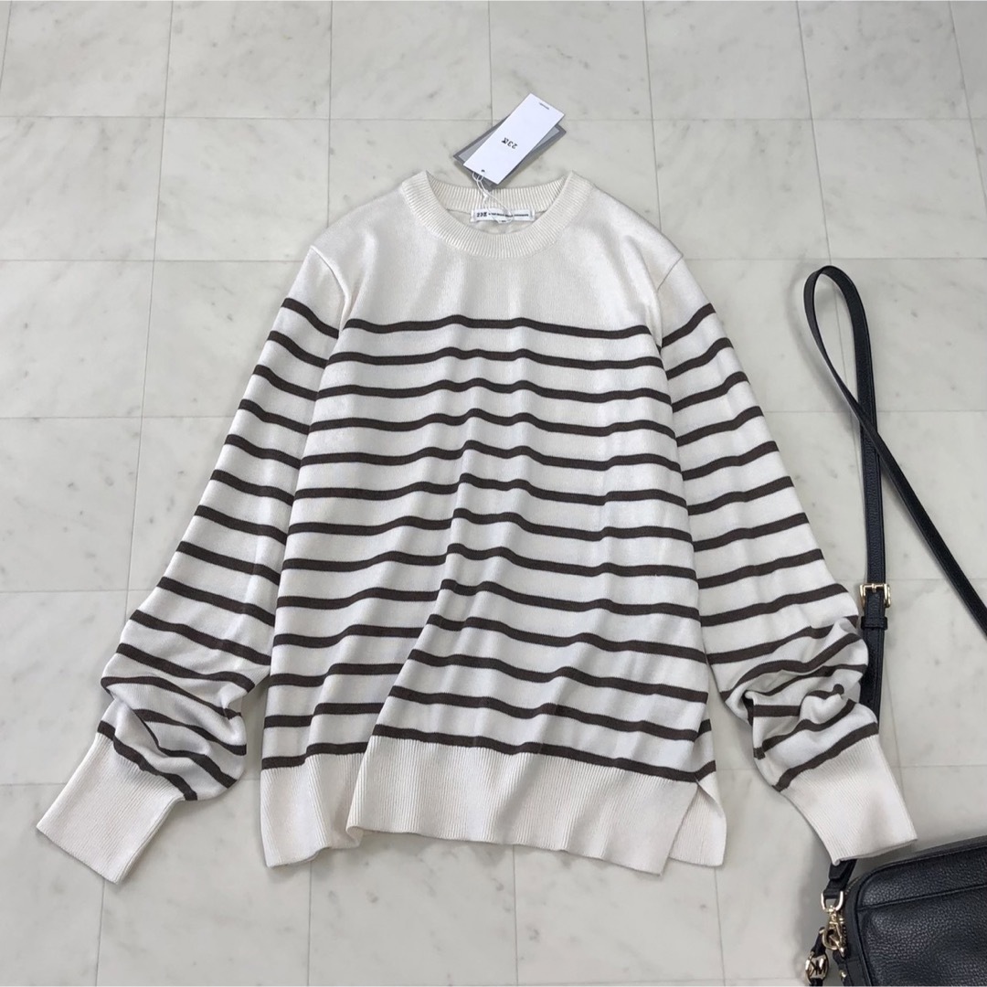 23区 - ☆23区☆新品☆マルベリーシルクコットン ボーダー ニットの ...