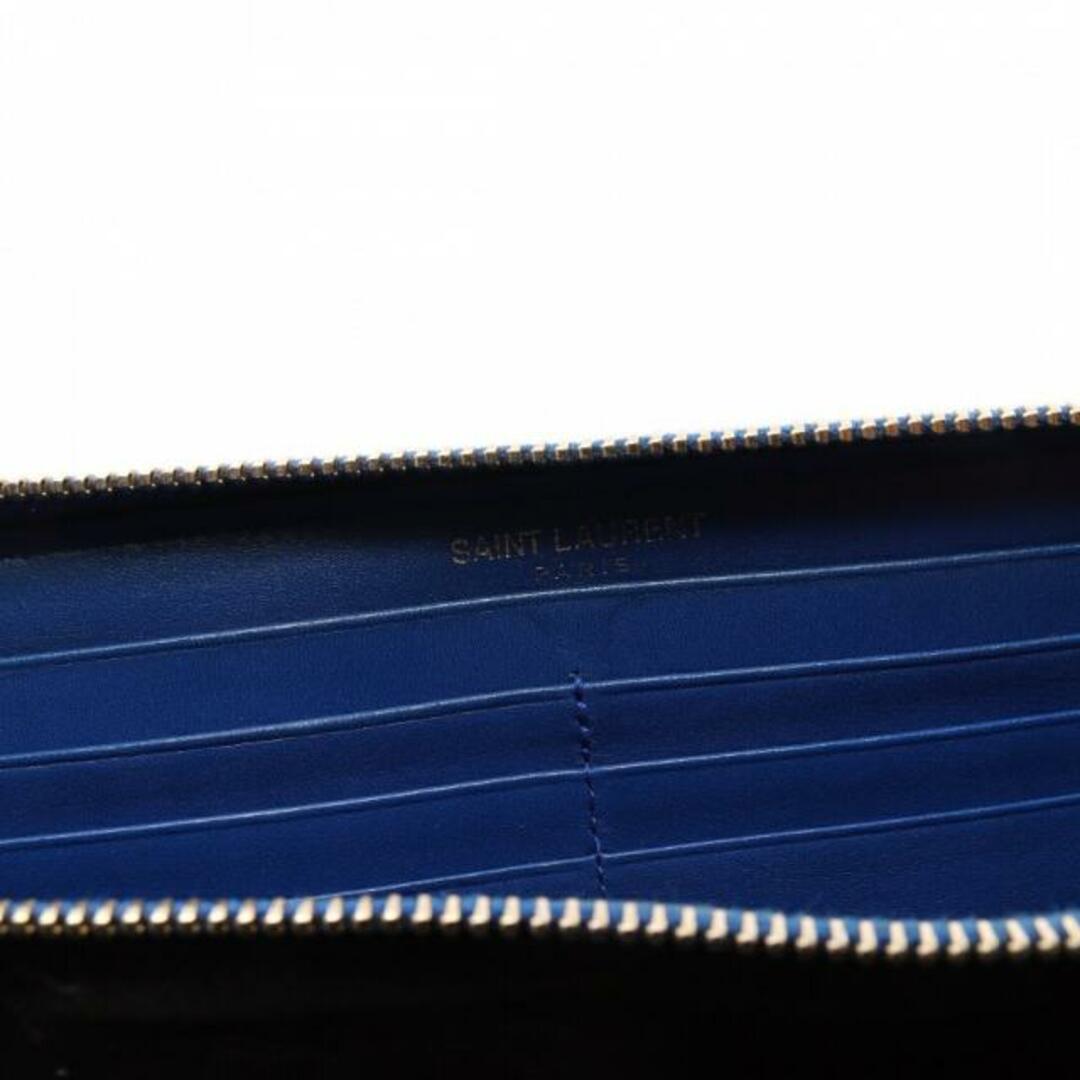 Saint Laurent(サンローラン)の ラウンドファスナー長財布 レザー ブルー レディースのファッション小物(財布)の商品写真