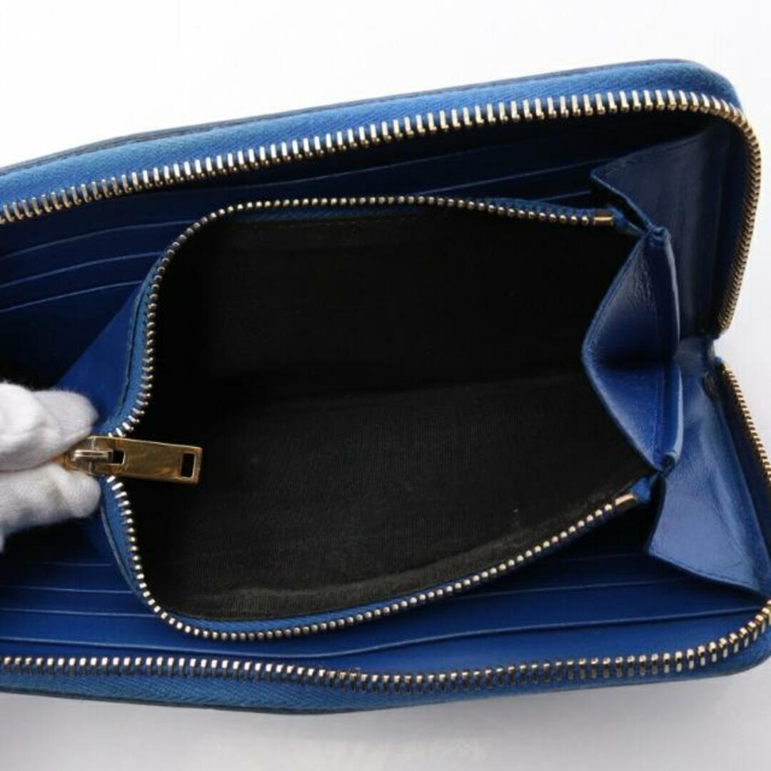 Saint Laurent(サンローラン)の ラウンドファスナー長財布 レザー ブルー レディースのファッション小物(財布)の商品写真