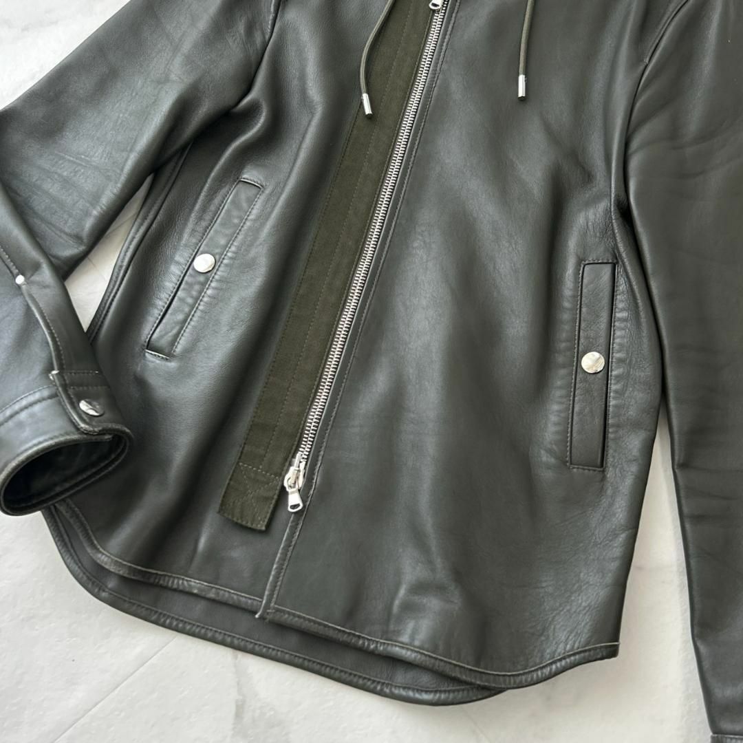 DIESEL BLACK GOLD レザー ライダース フード JKT 羊革-