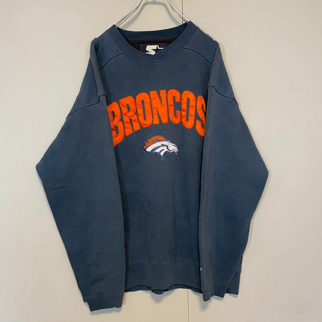 【ビッグ刺繍ロゴ、BRONCOS】STARTERスウェット　NFL90s