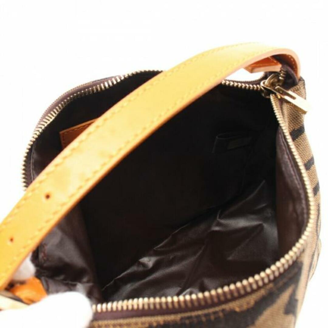 FENDI(フェンディ)の ハンドバッグ ゼブラ柄 キャンバス レザー ブラウン ブラック オレンジブラウン レディースのバッグ(ハンドバッグ)の商品写真