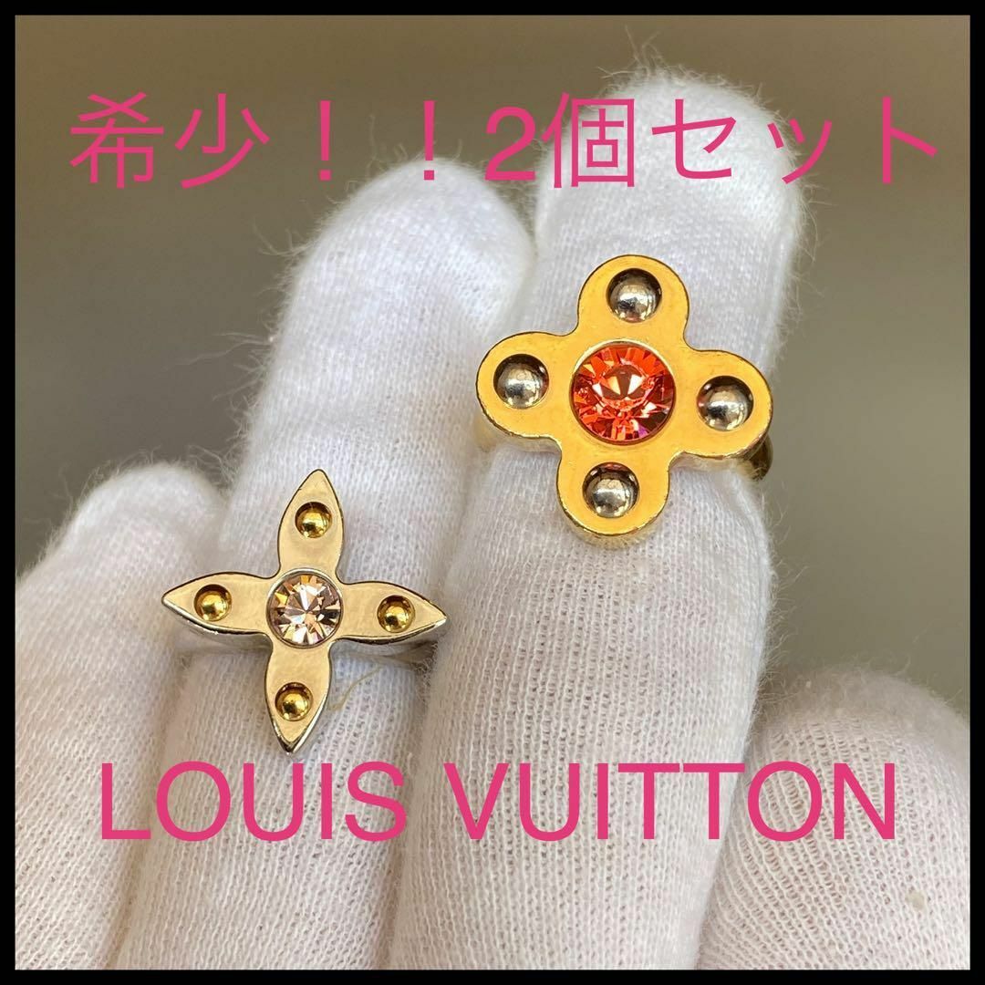 シンプル【LOUIS VUITTON】バーグ　ラブレターズ　リング　2個セット　M