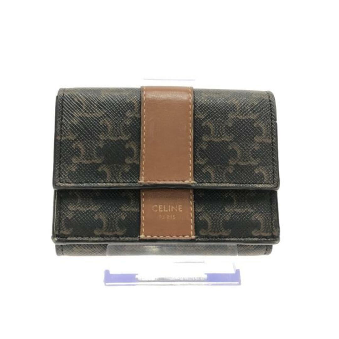 celine - セリーヌ 3つ折り財布 黒×ブラウンの通販 by ブランディア