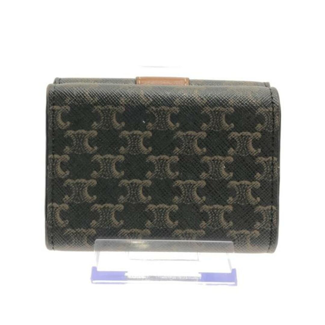 celine - セリーヌ 3つ折り財布 黒×ブラウンの通販 by ブランディア