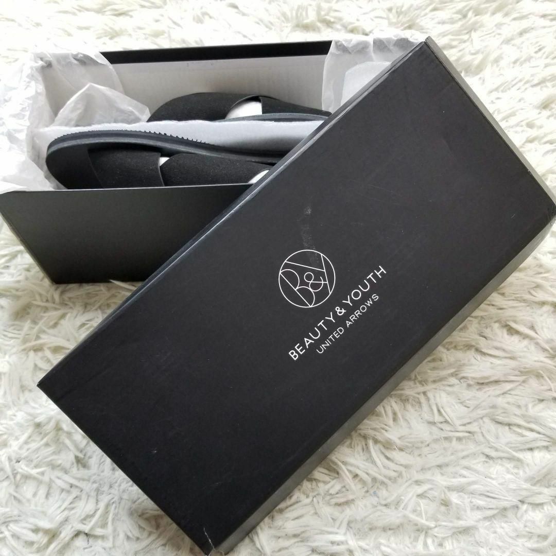 新品未使用BEAUTY&YOUTH25㎝クロスサンダル黒ユナイテッドアローズ