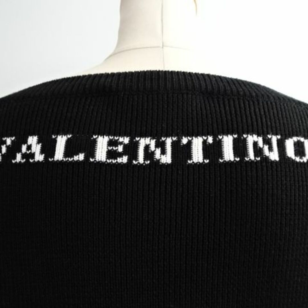 【美品】VALENTINOヴァレンティノバッグロゴ ストライプ コットンニット