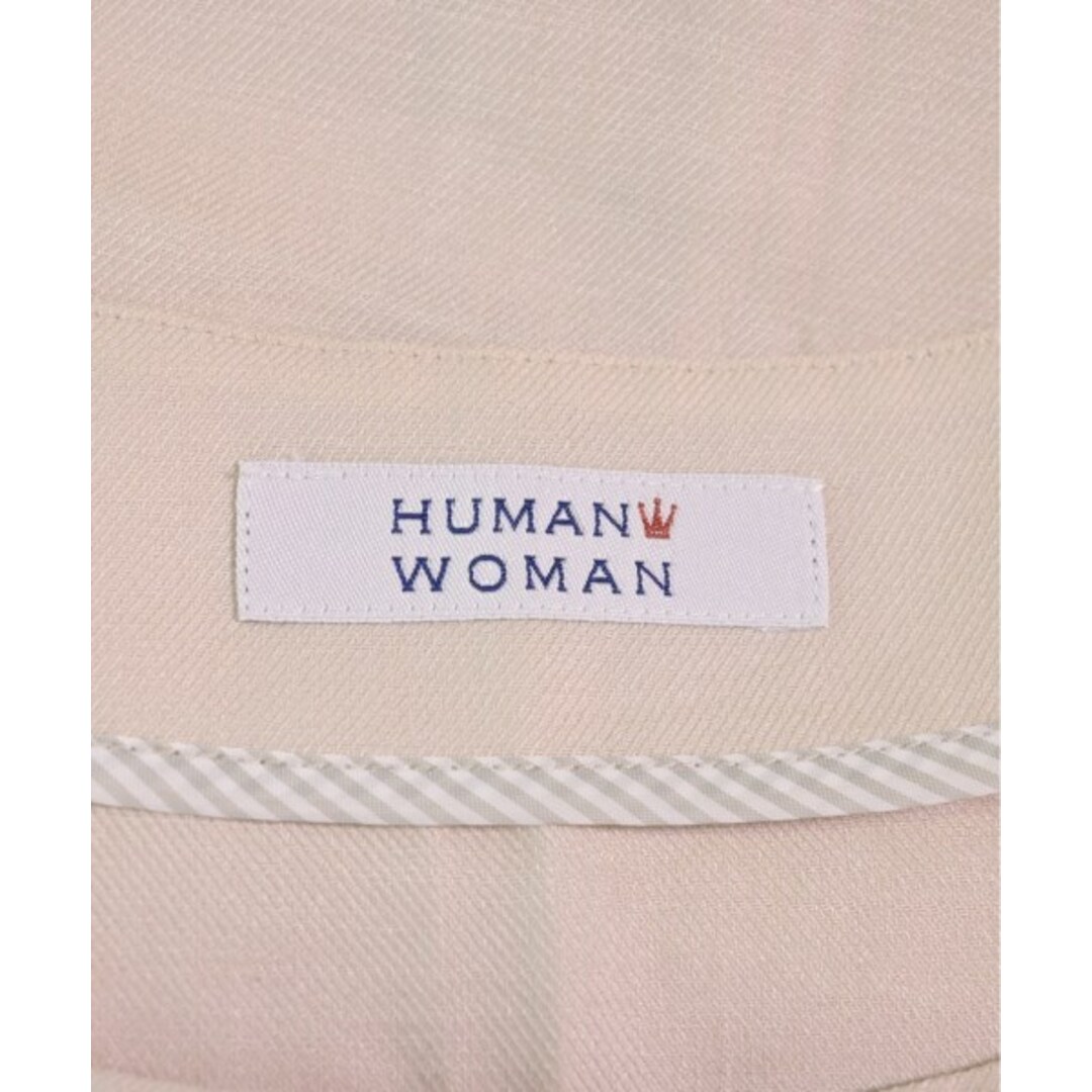 HUMAN WOMAN(ヒューマンウーマン)のHUMAN WOMAN ヒューマン　ウーマン ノーカラージャケット M ベージュ 【古着】【中古】 レディースのジャケット/アウター(ノーカラージャケット)の商品写真