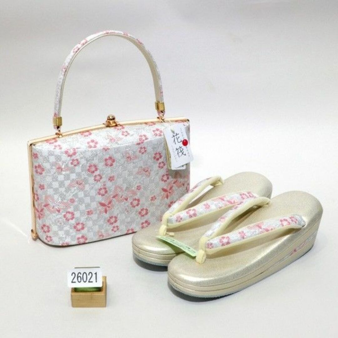 草履バッグセット 帯地刺繍 日本製 クッション草履 フリーサイズ NO26021