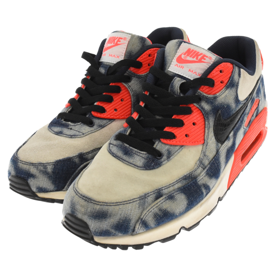 NIKE ナイキ atmos別注 AIR MAX 90 DNM QS BLEACHED DENIM アトモス ブリーチデニム エアマックス ローカットスニーカー 700875-400 US9.5/27.5cm