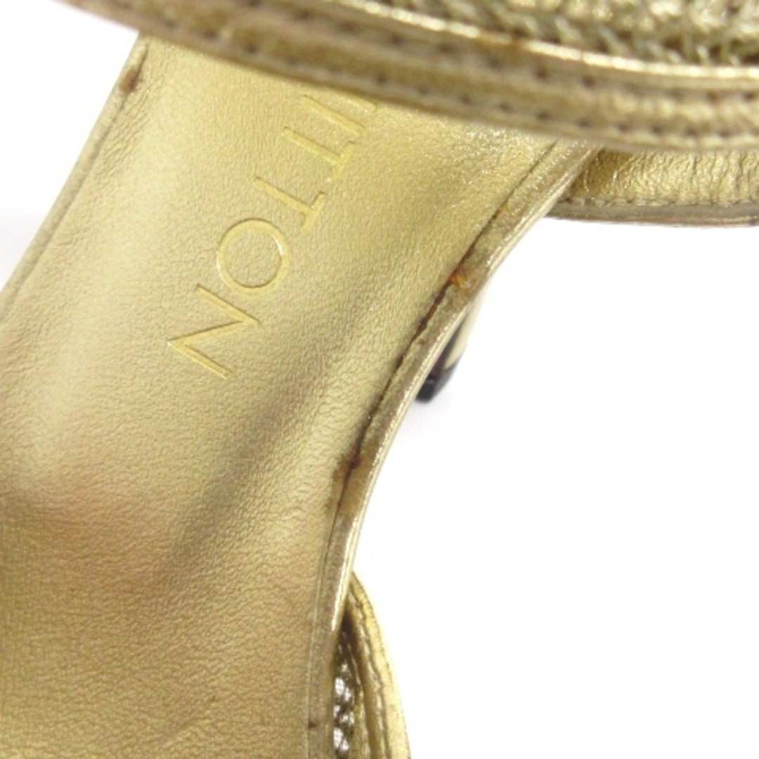 LOUIS VUITTON(ルイヴィトン)のルイヴィトン メッシュ サンダル パンプス ゴールド 36.5 NGA35 レディースの靴/シューズ(ミュール)の商品写真
