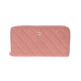 美品♡CHANEL シャネル カメリア ラウンド 長財布 ピンク