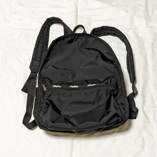 レスポートサック(LeSportsac)のレスポートサック☆黒無地　9ポケット　リュック☆(リュック/バックパック)