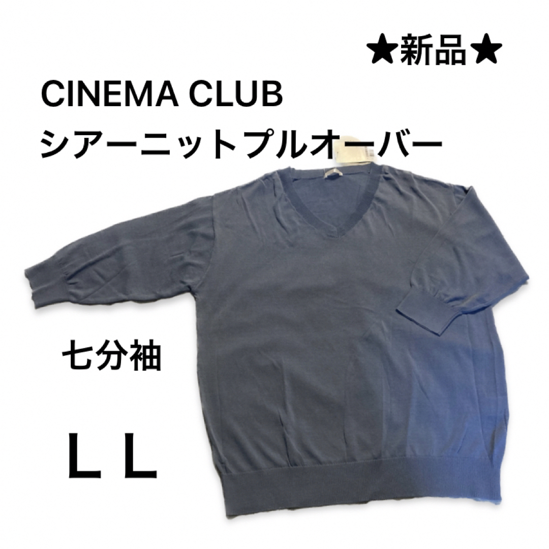 CINEMA CLUB(シネマクラブ)の★新品★ Ｖネック　シアーニット　LL レディースのトップス(ニット/セーター)の商品写真